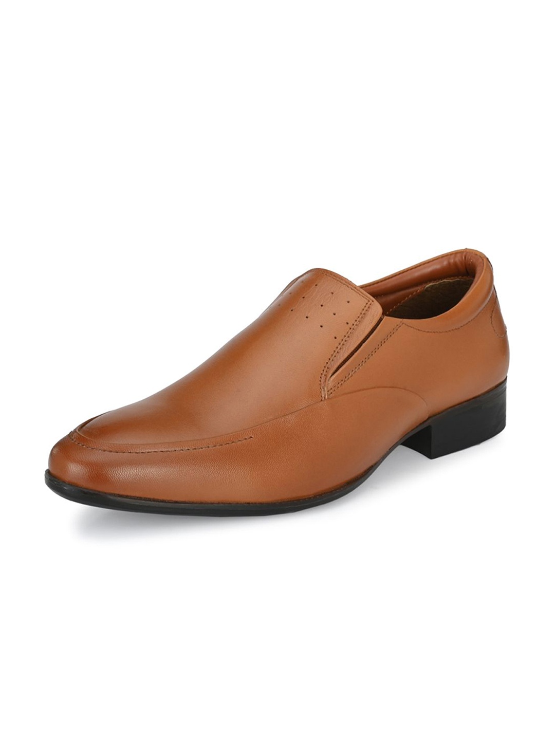 

Auserio Men Leather Formal Slip-On Shoes, Tan