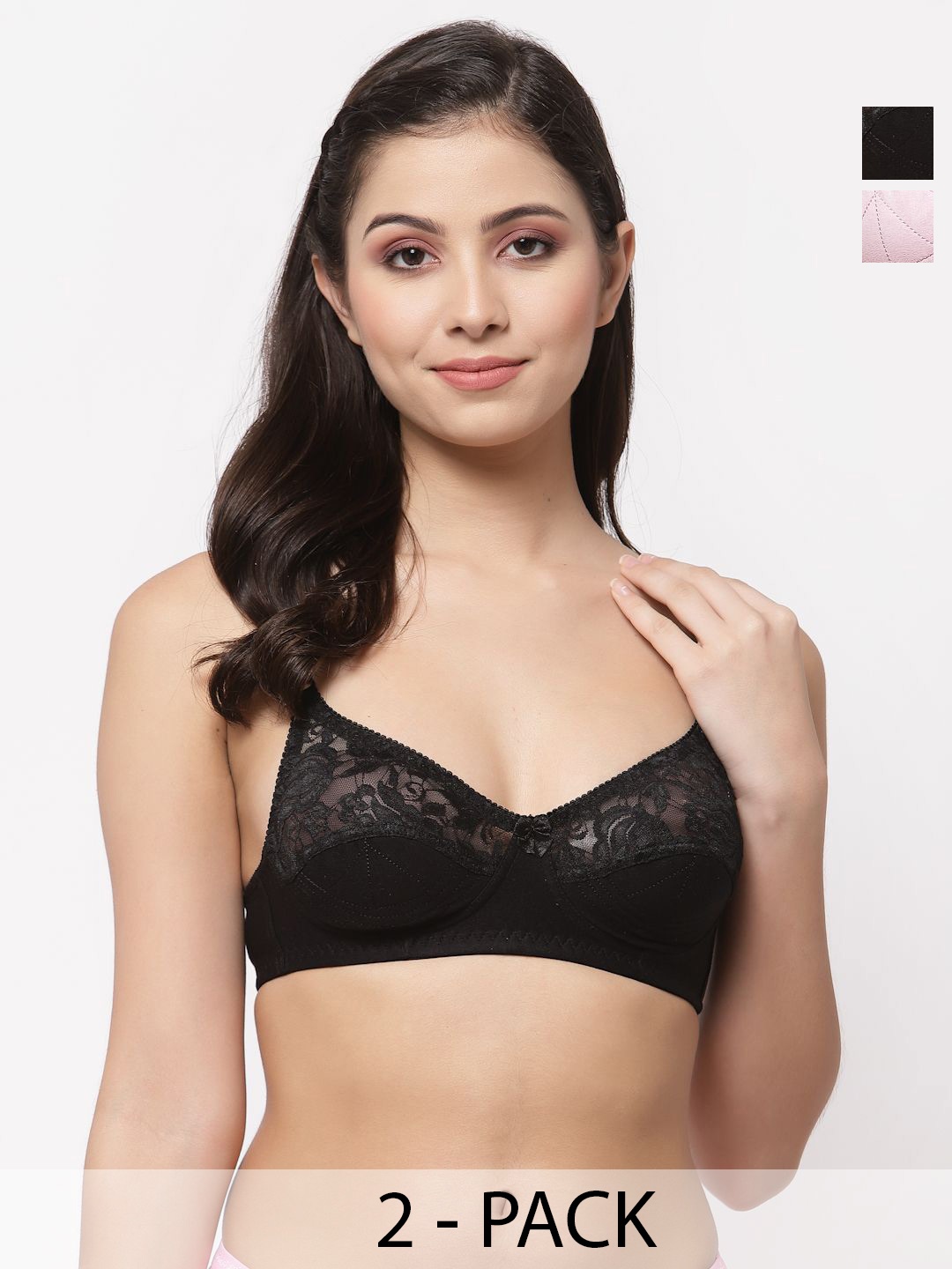 

Docare Bralette Bra Full Coverage, Pink