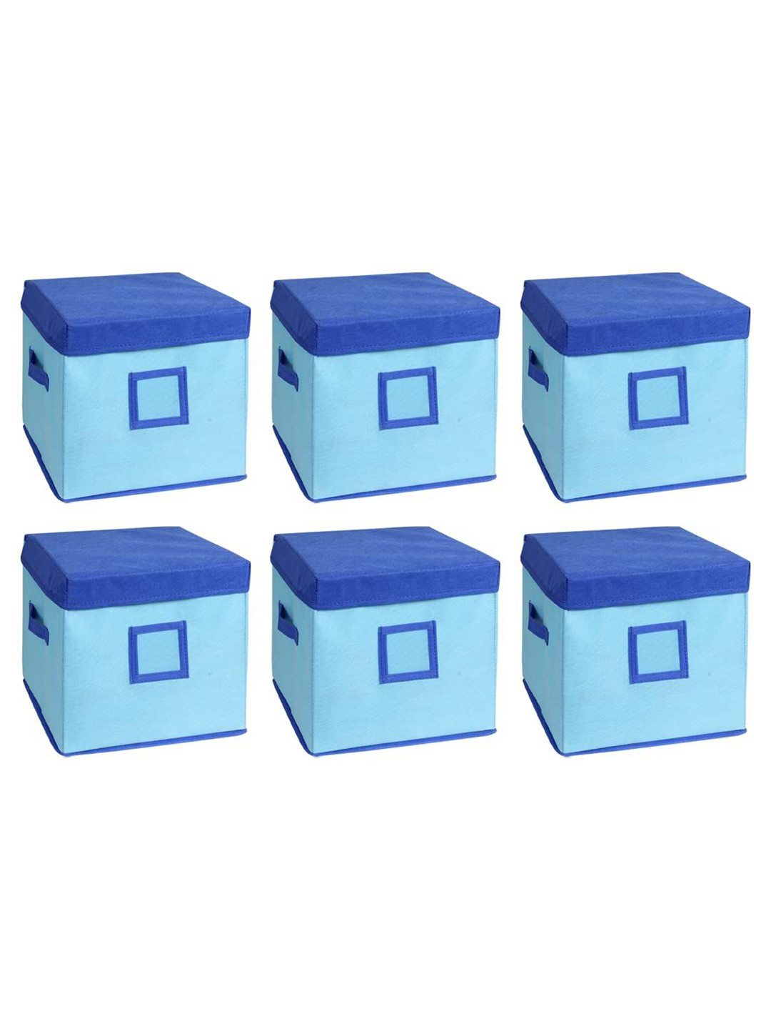 

prettykrafts Blue & Turquoise Blue 6 Pieces Reusable Multi-Utility Organisers