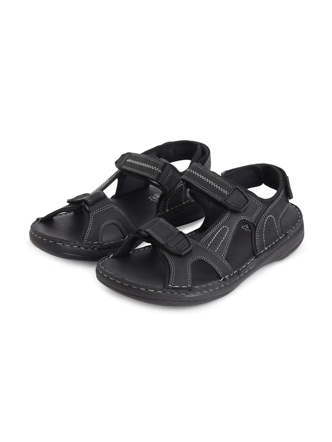 

ERGON Men Leather Sandals, Black