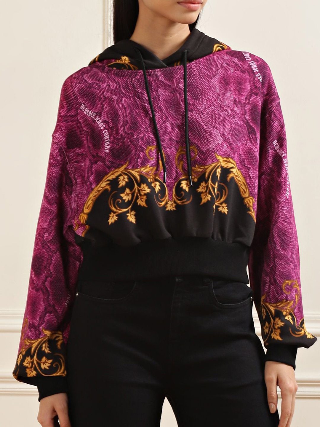 

Versace Jeans Couture Women Printed Hooded Sweatshirt, Multi