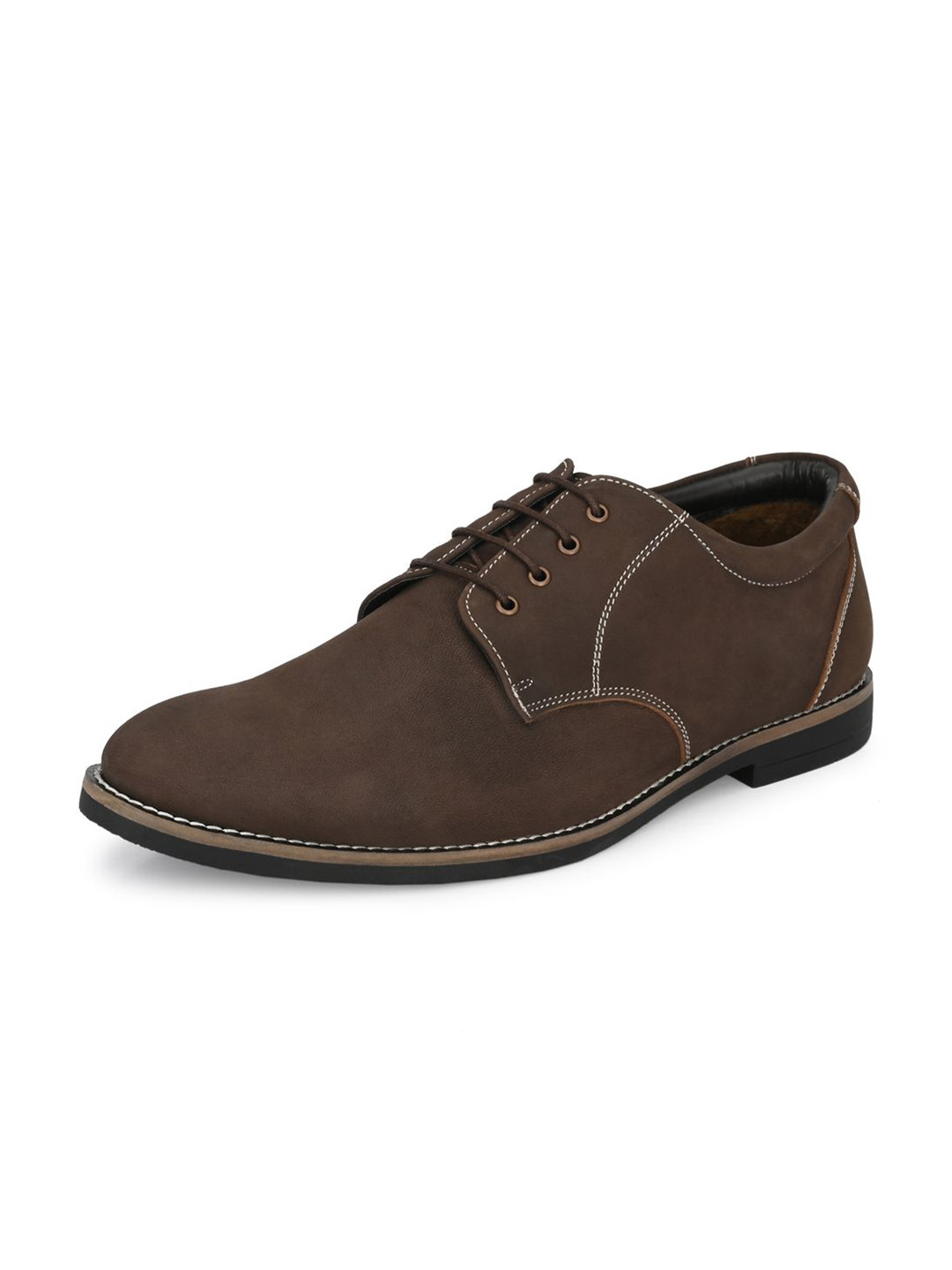 

Auserio Men Leather Formal Derbys, Brown
