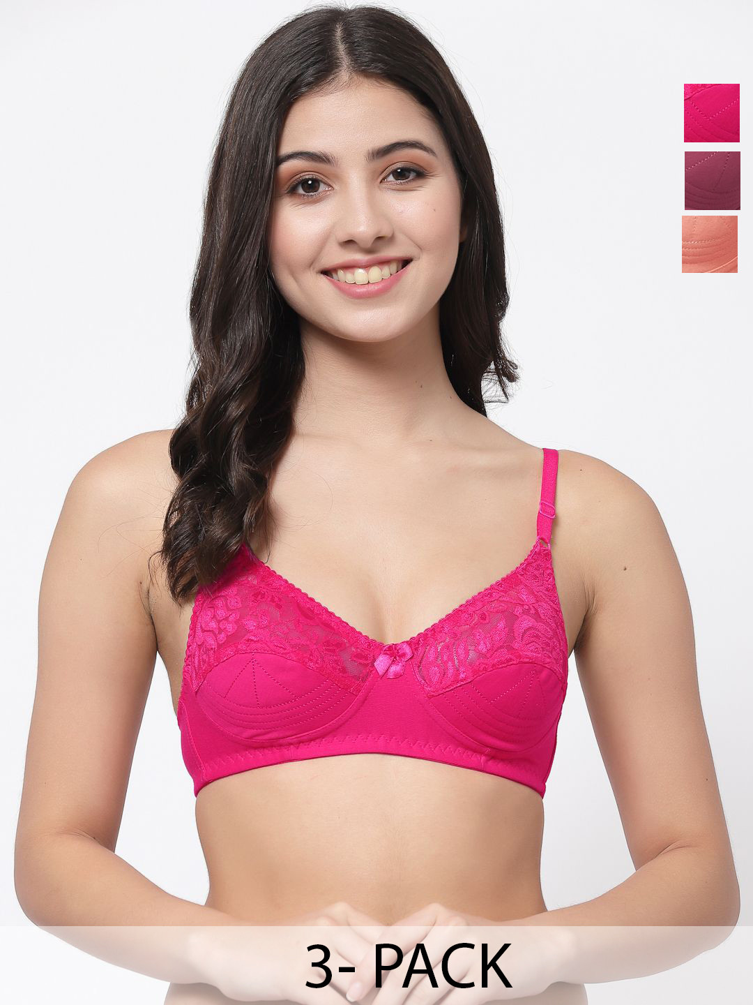

Docare Bralette Bra Full Coverage, Pink