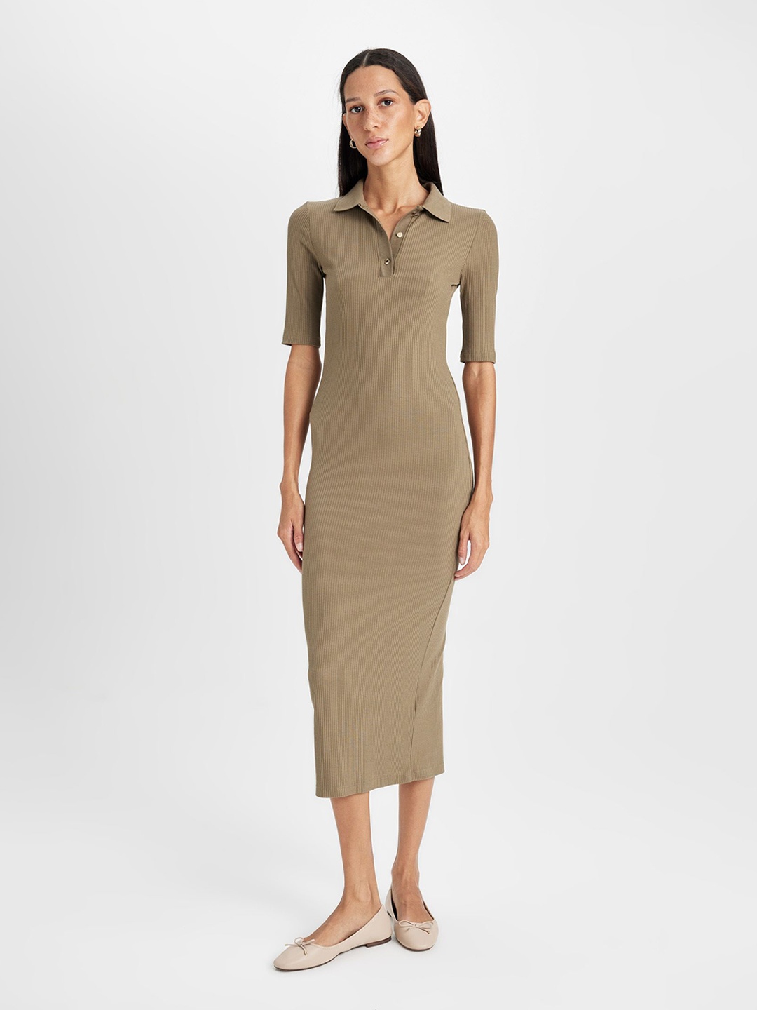 

DeFacto Midi Dress, Na