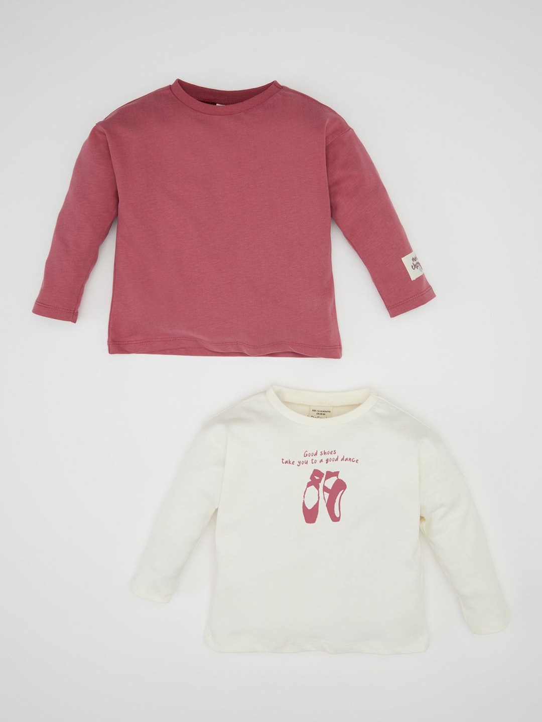 

DeFacto Girls Round Neck Regular Fit T-shirt, Pink