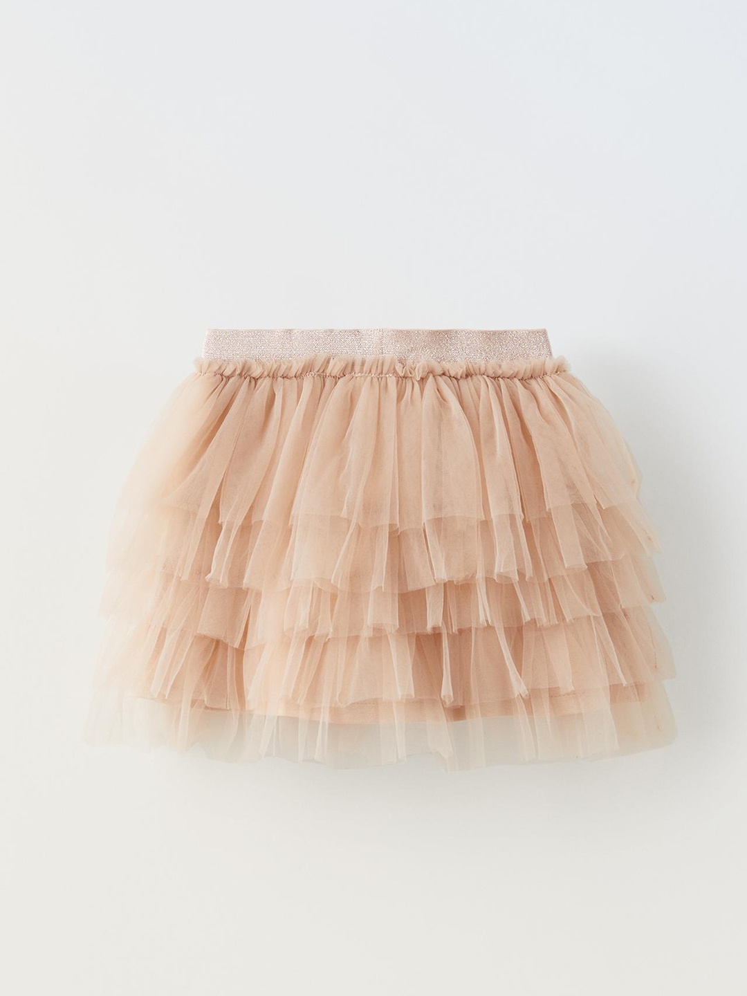 

ZARA Girls Tiered Tulle Skirt, Cream