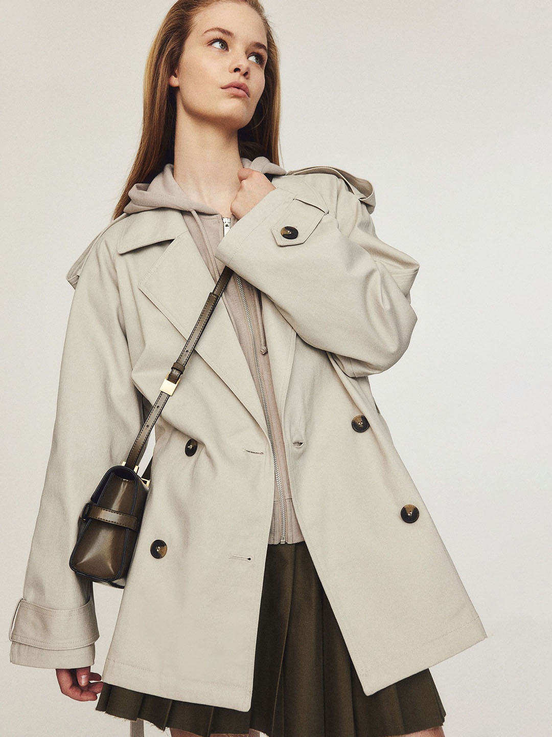

H&M Short trench coat, Beige