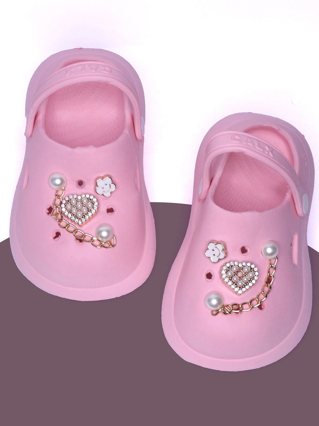 

FEETWELL SHOES Girls Croslite Clogs, Pink