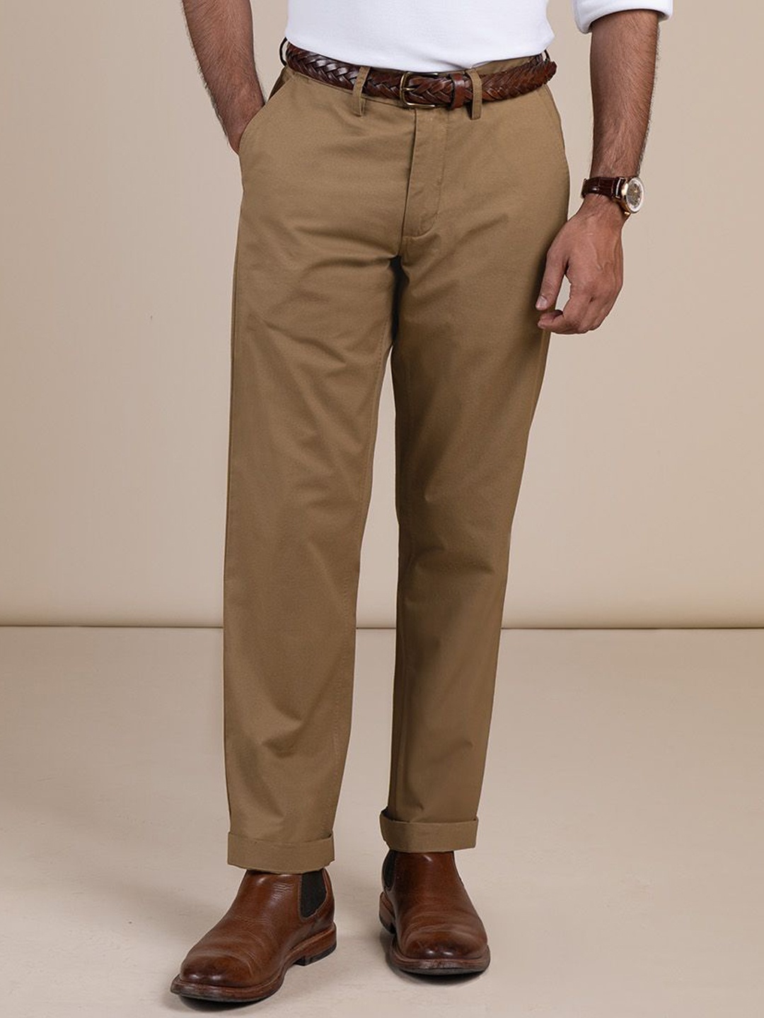 

Monks of Method Men Urban Slim Tapered Fit Pure Cotton Chinos, Khaki