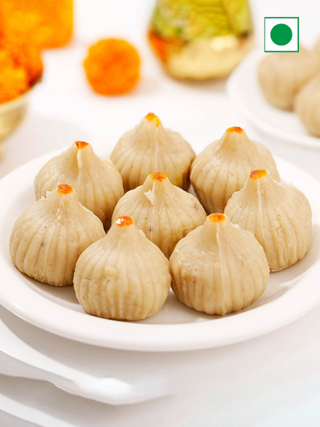 

IGP 12 Pcs Delectable Badam Modak, White