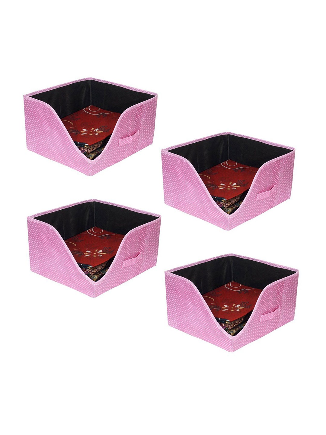 

prettykrafts Pink & White 4 PiecesPrinted Reusable Multi-Utility Organisers