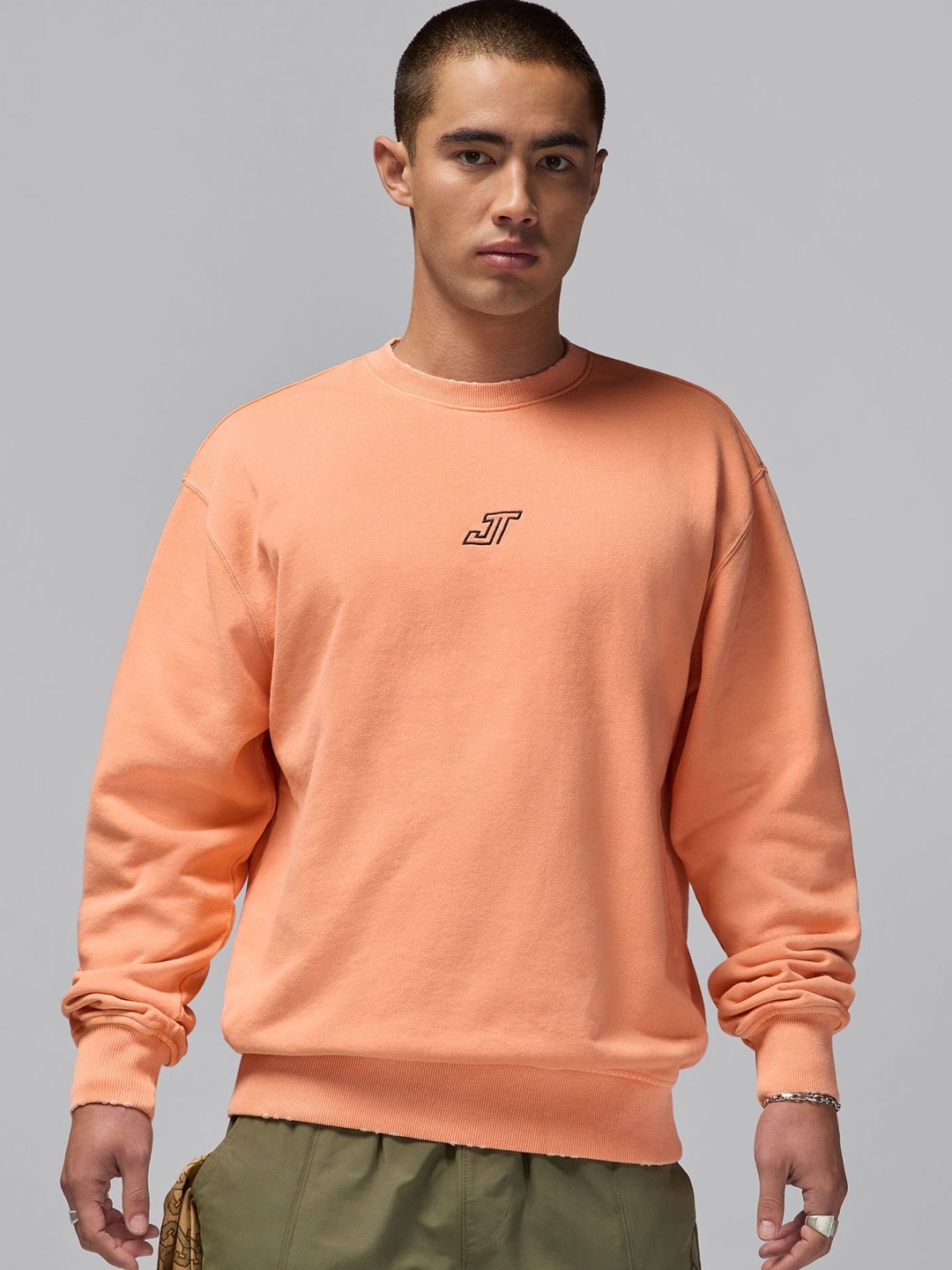 

Nike Tatum Men's Fleece Crew-Neck Sweatshirt, Orange