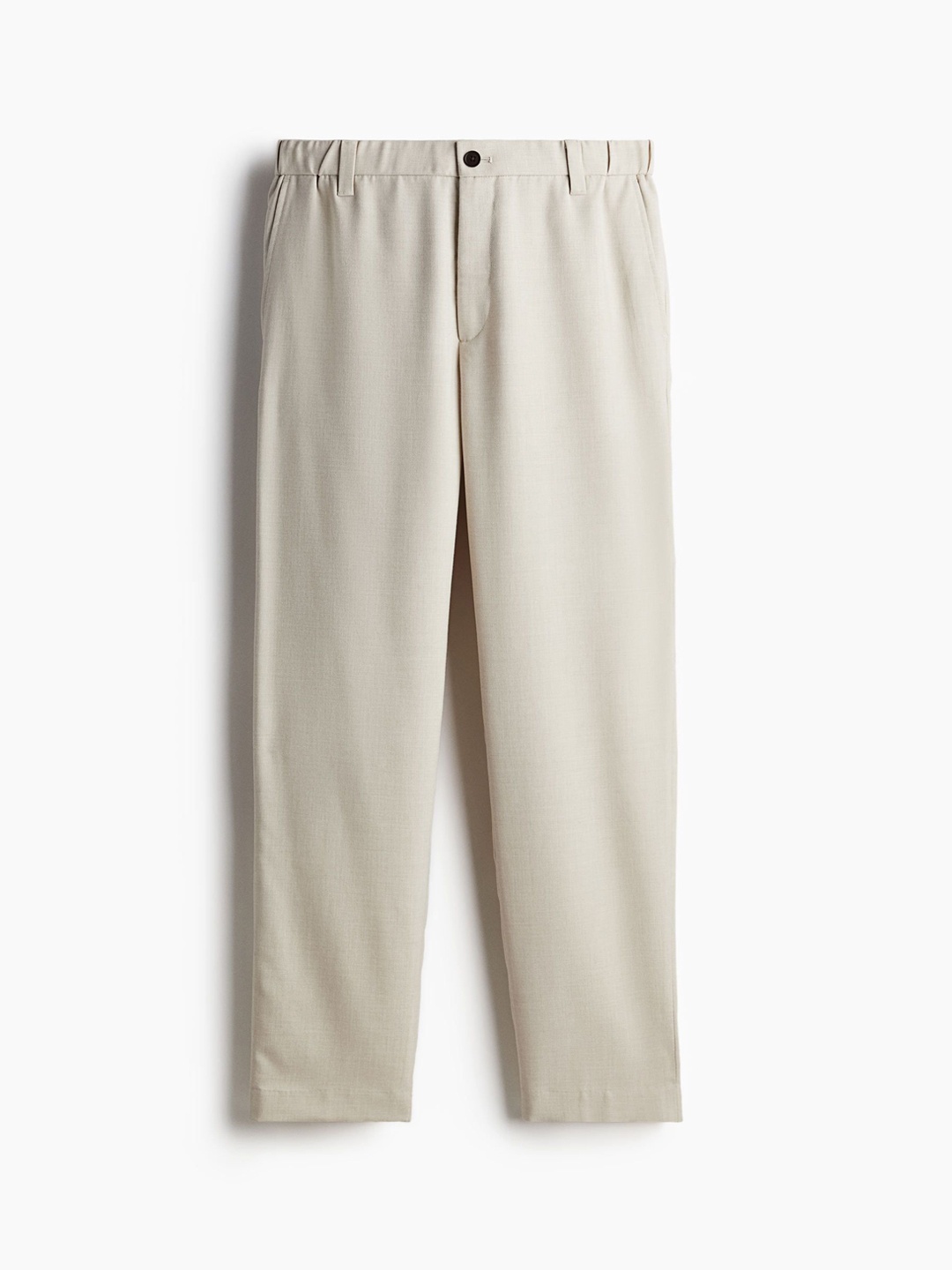 

H&M Men Mid Rise Twill Trousers, White