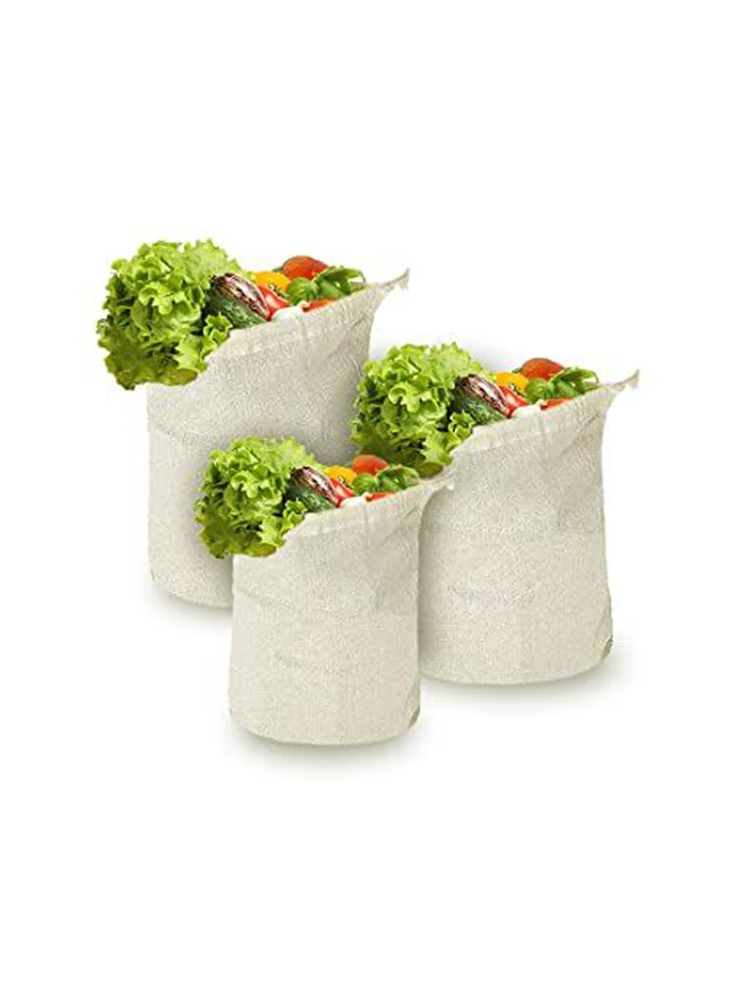 

prettykrafts White 18 Pieces Reusable Storage Bag for Fruits & Vegetables Organisers