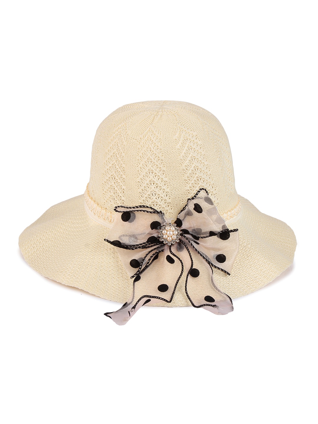 

Infispace Women Beige Self Design Fedora Hat