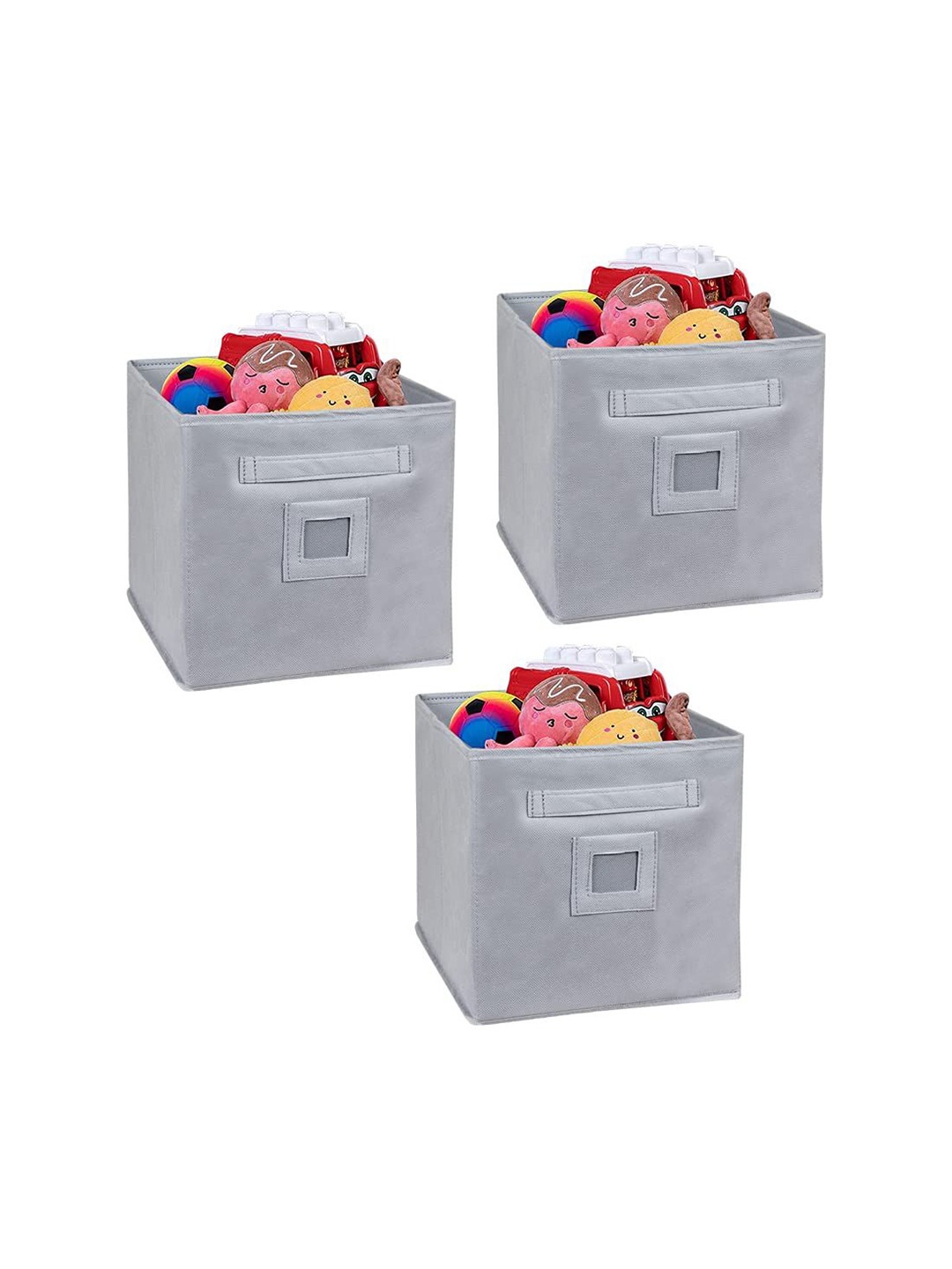 

prettykrafts Grey 3 Pieces Reusable Multi-Utility Organisers