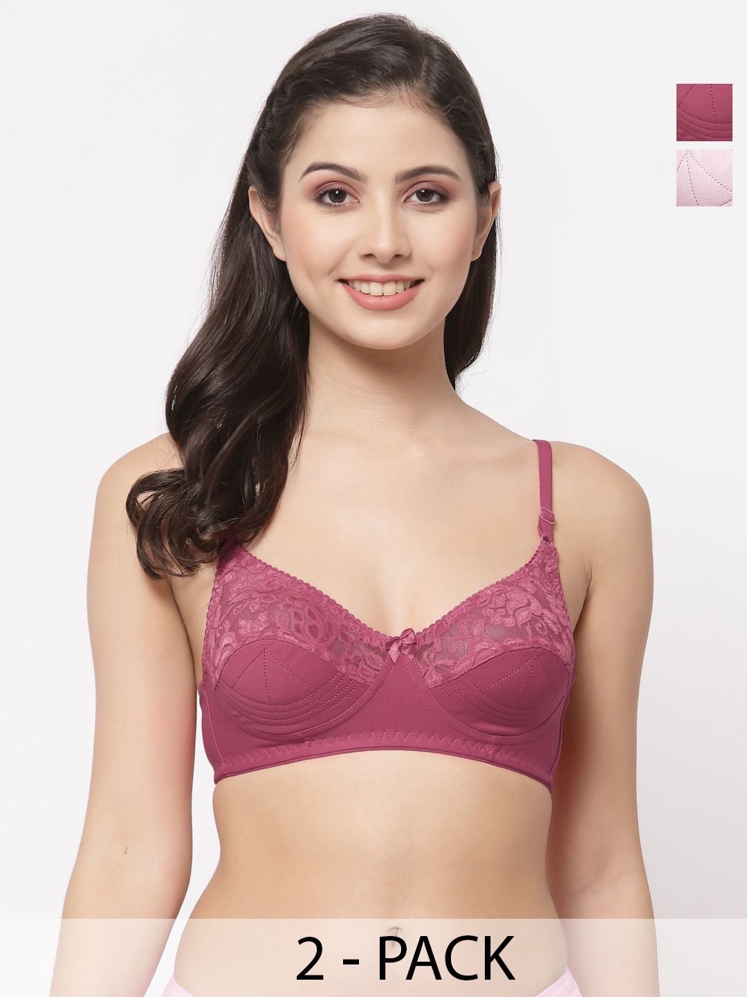 

Docare Bralette Bra Full Coverage, Pink