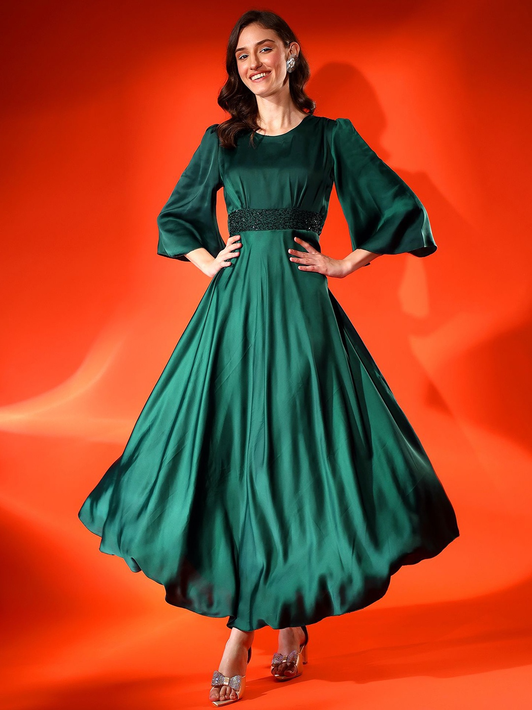 

Justin Whyte Women Maxi Dress, Green