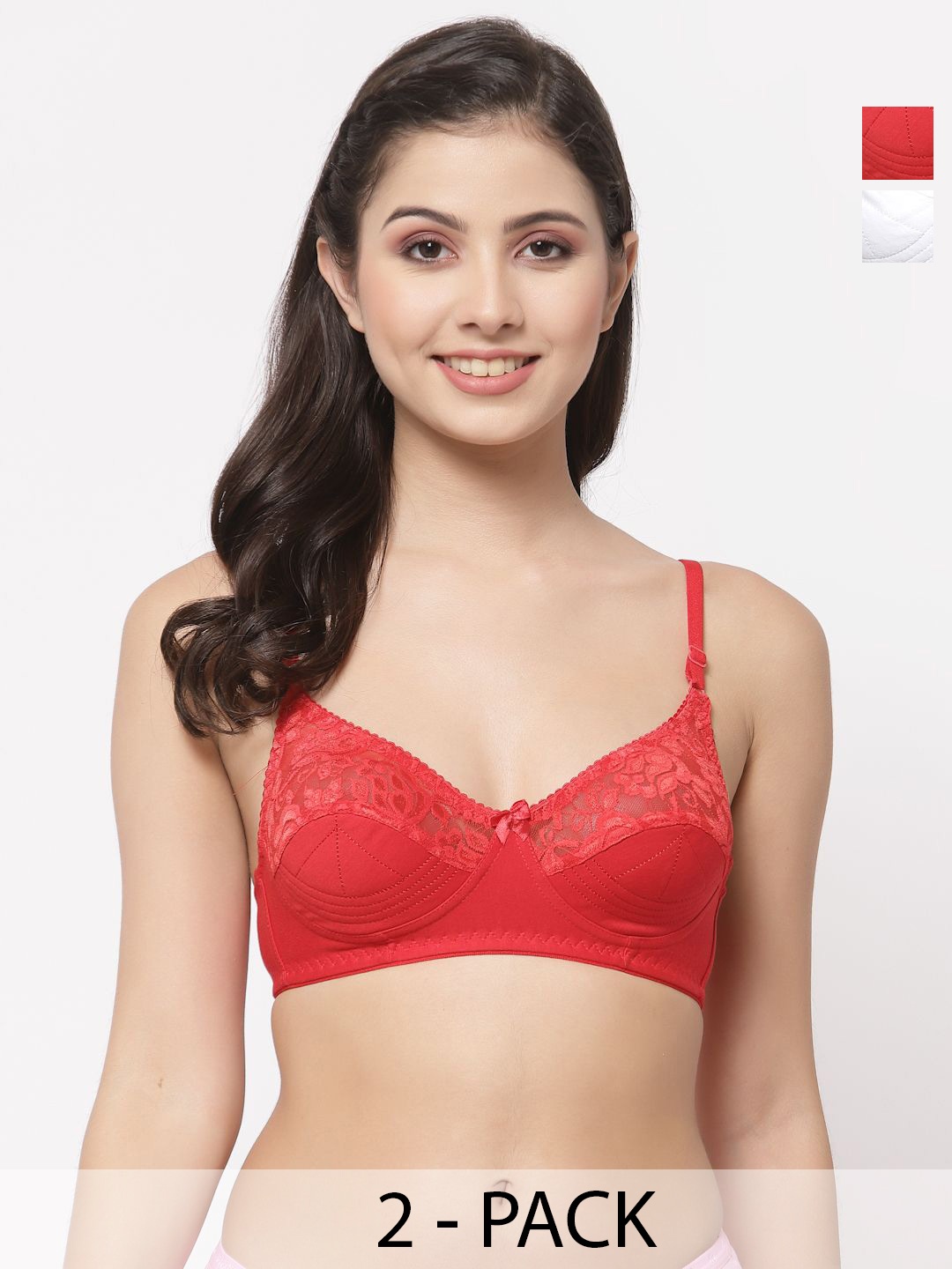 

Docare Bralette Bra Full Coverage, Red