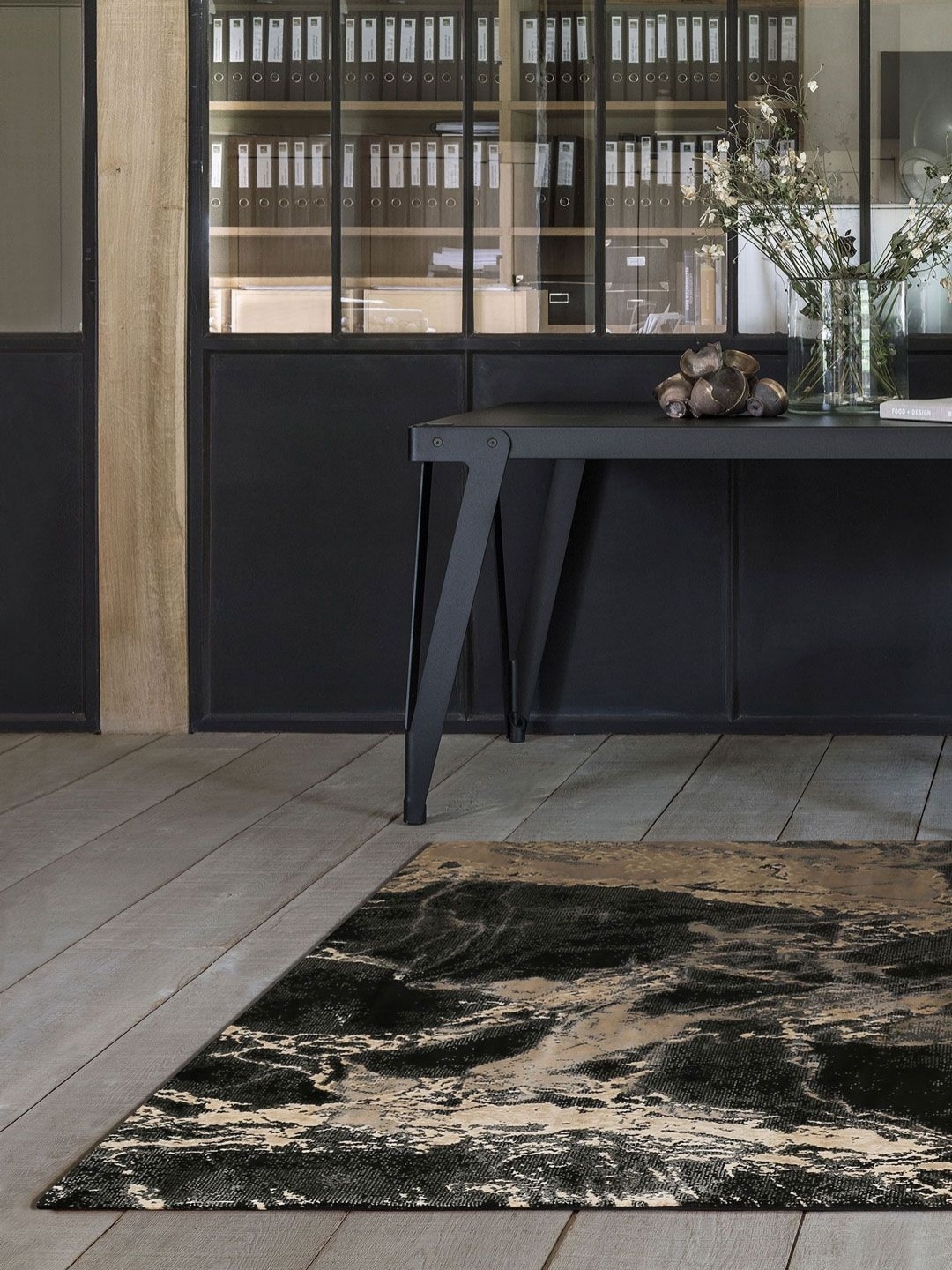 

DDecor Brown Abstract Anti-Skid Rectangular Carpet
