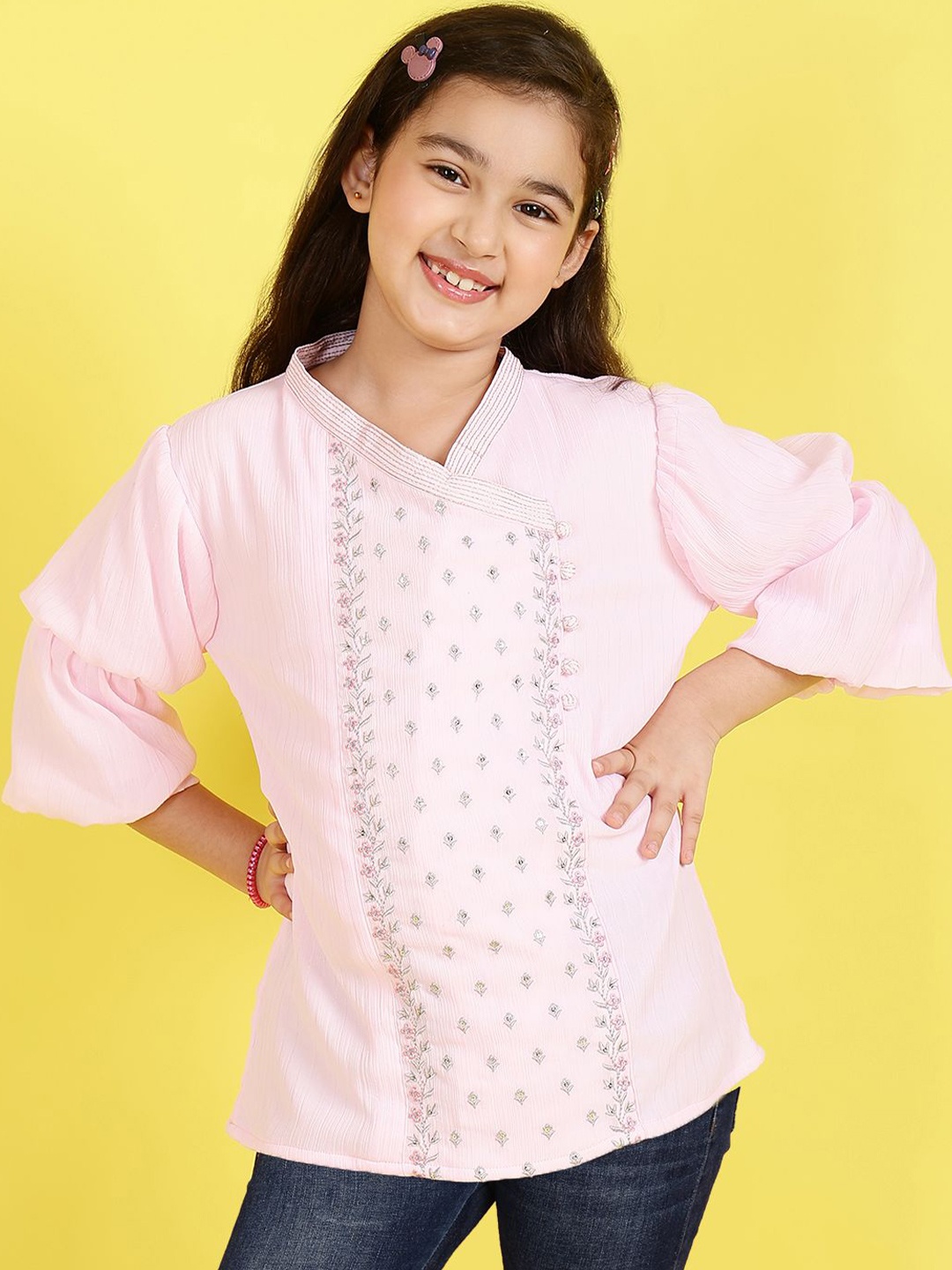 

BAESD Floral Georgette Top, Pink