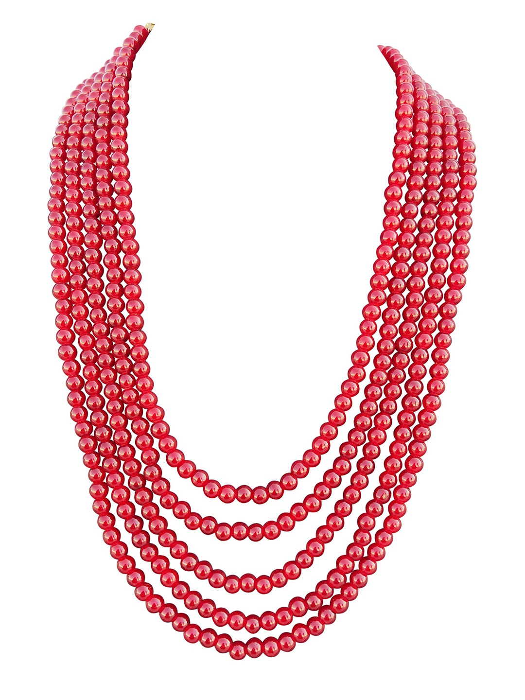 

Radhe Creation Men Gold-Plated Moti Mala Pearls Beaded Six Layered Necklace