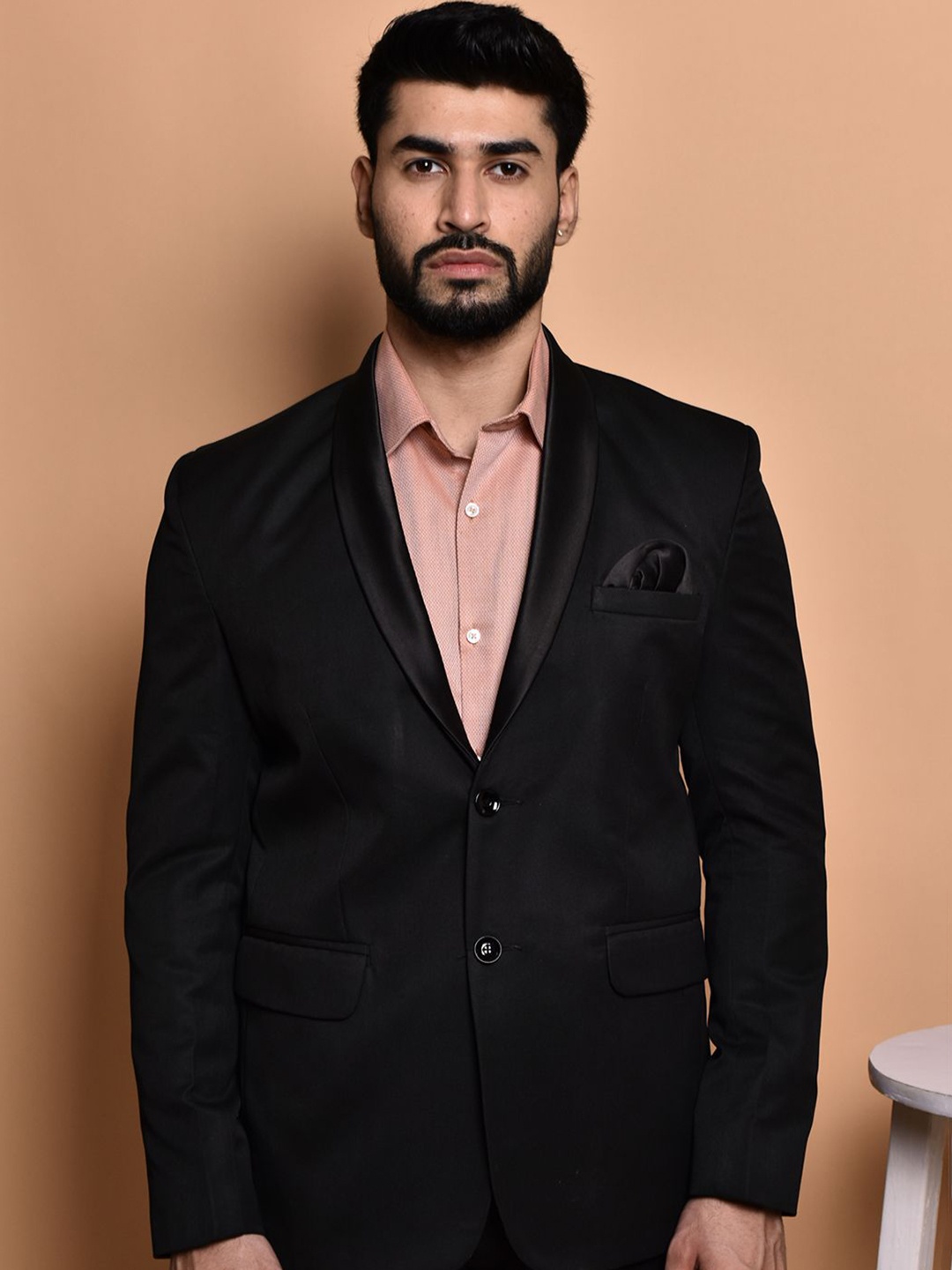 

PRINTCULTR Shawl Collar Single-Breasted Casual Blazer, Black
