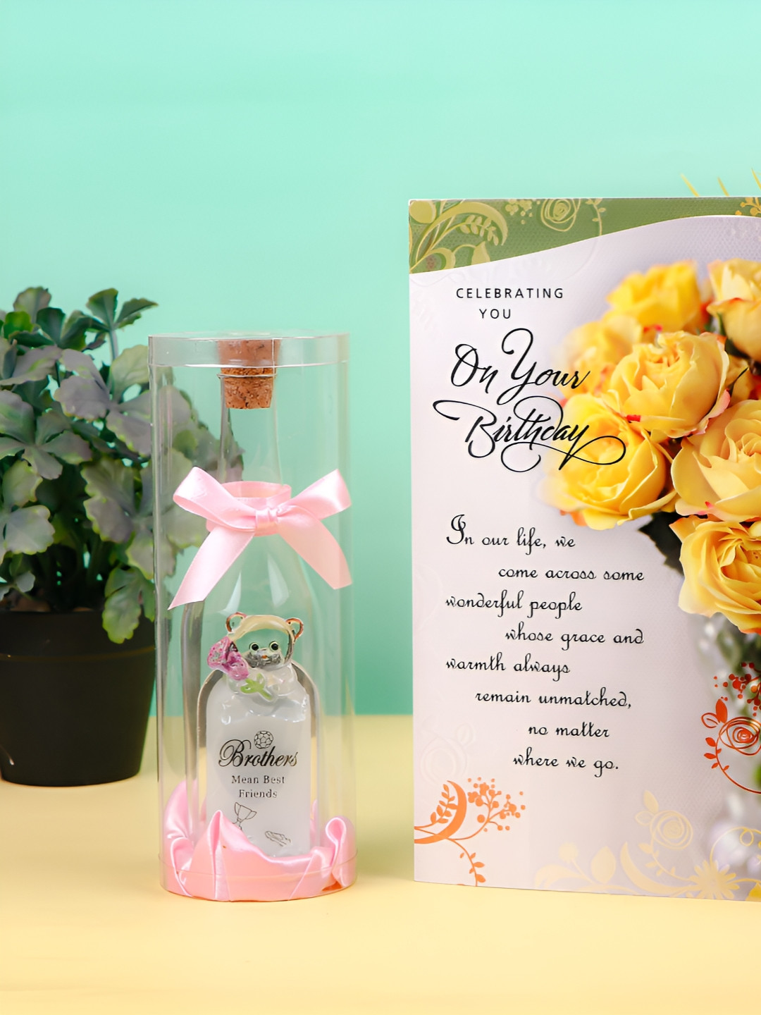 

Archies White & Pink Best Brother Glass Quotation with Greeting Card