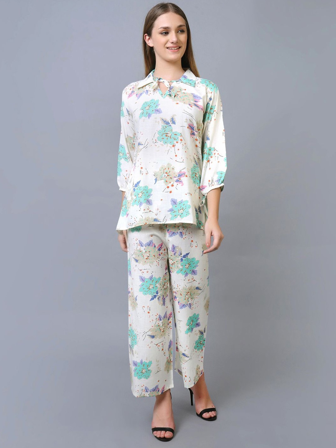 

Softwrap Printed Tunic With Trouser Co-Ord Set, Green