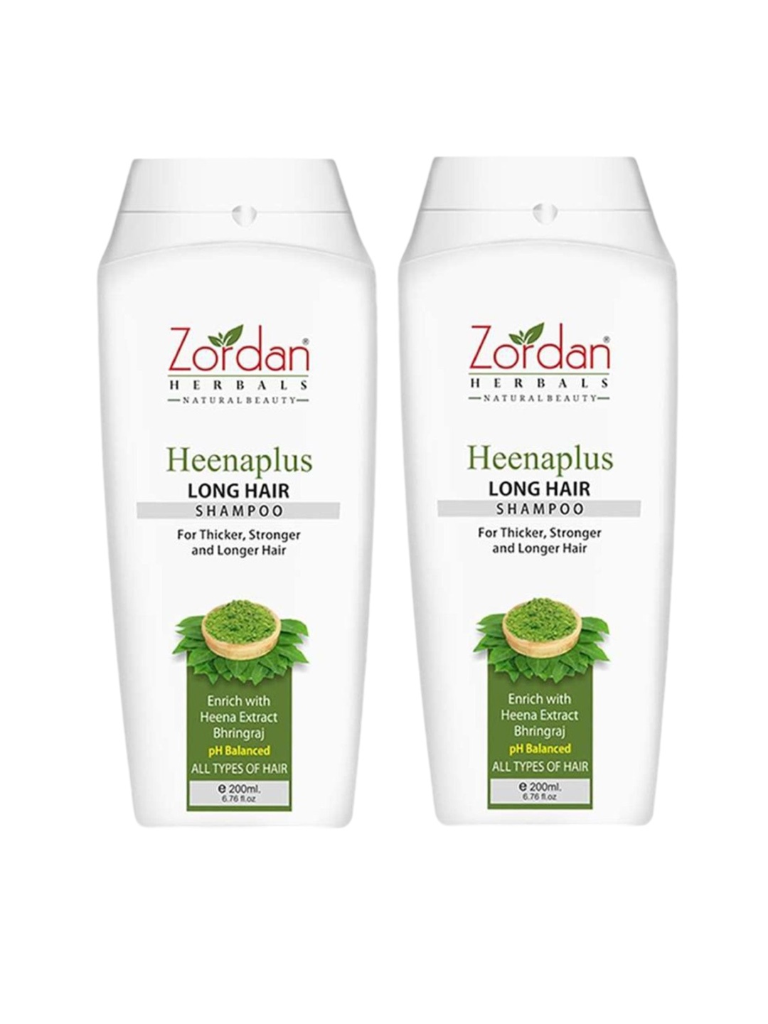 

ZORDAN Set Of 2 Heenaplus Long Hair Shampoo - 200 ml Each, White