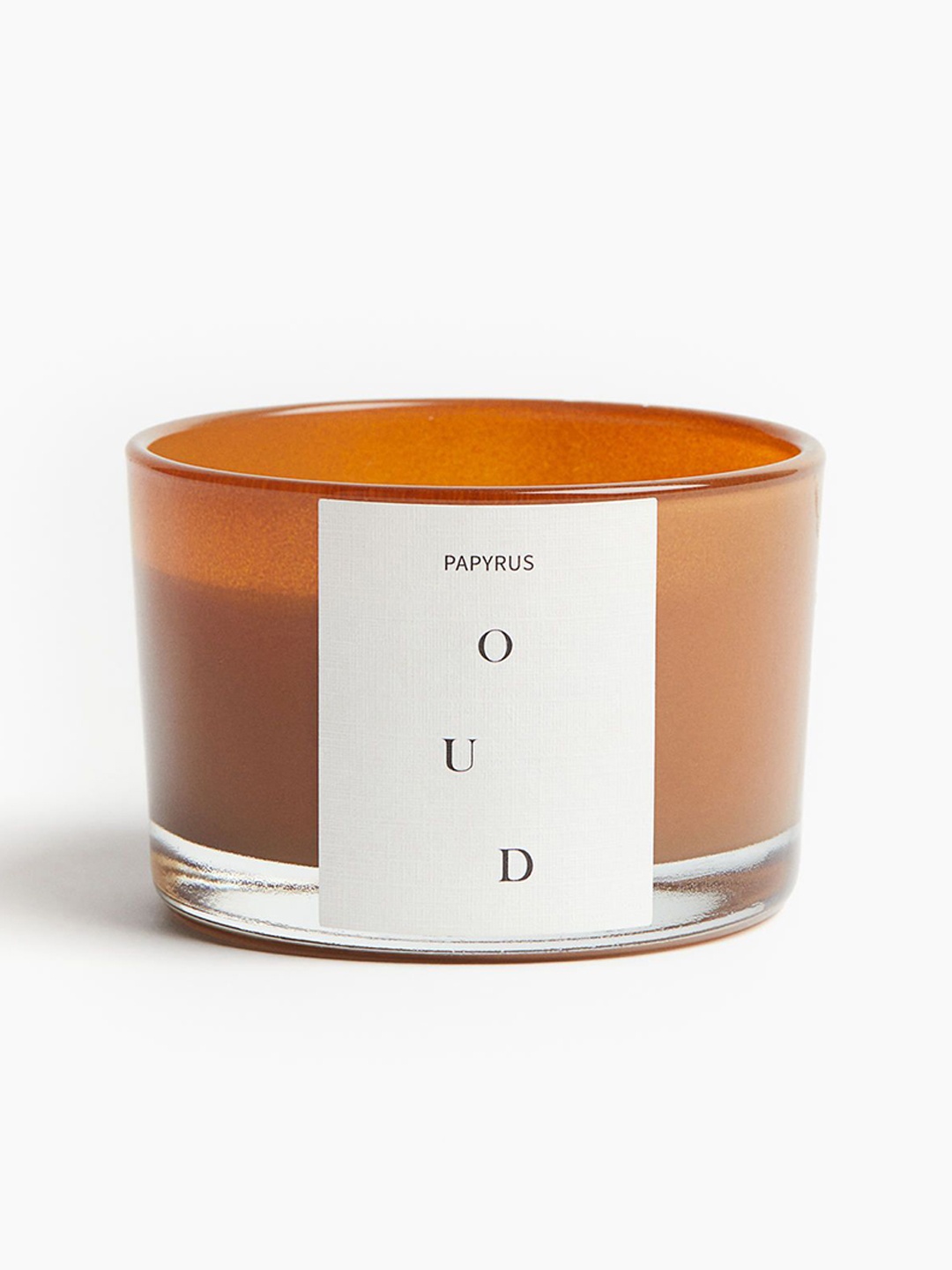 

H&M Dark Yellow & Off-White Scented Candle In Glass Holder