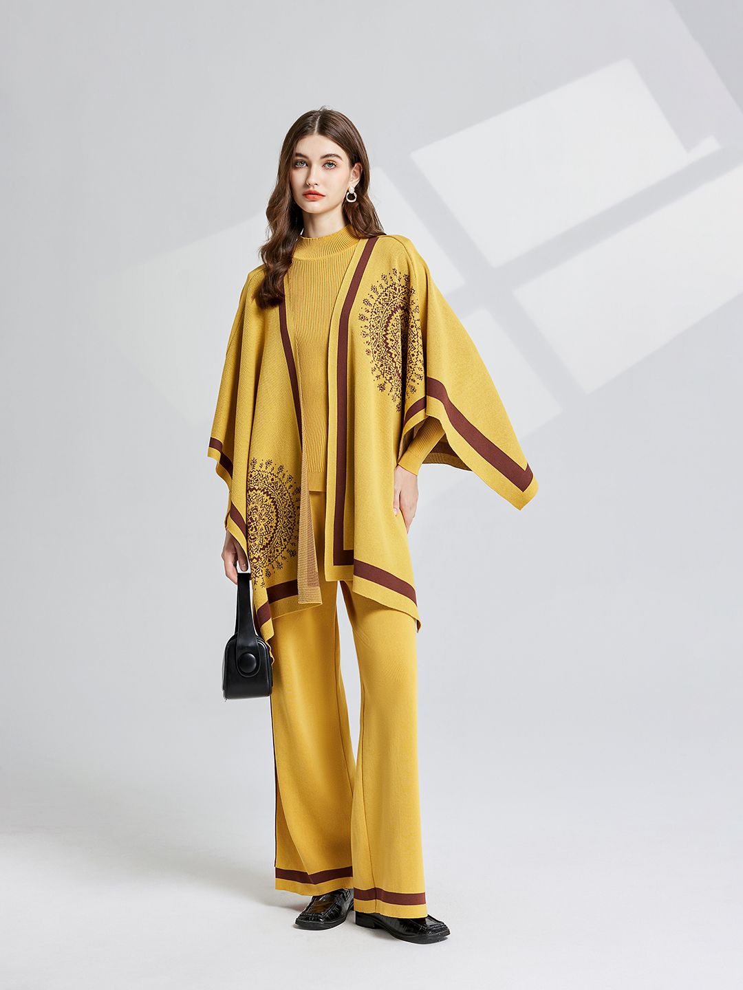 

JC Collection Printed Top & Trouser With Shrug Co-Ords Set, Yellow