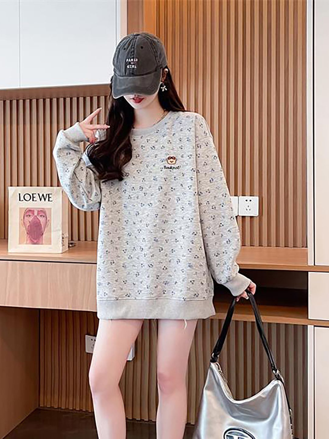 

JC Mode Women Printed Sweatshirt, Grey