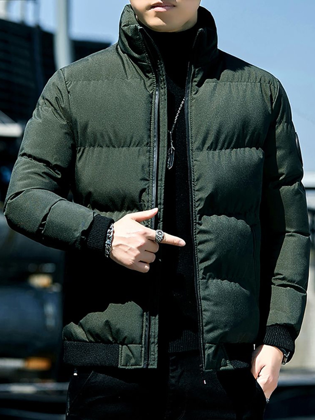 

StyleCast x Revolte Open Front Hooded Jacket, Green