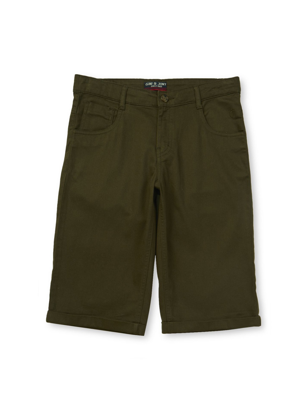 

Gini and Jony Boys Regular Fit Shorts, Olive