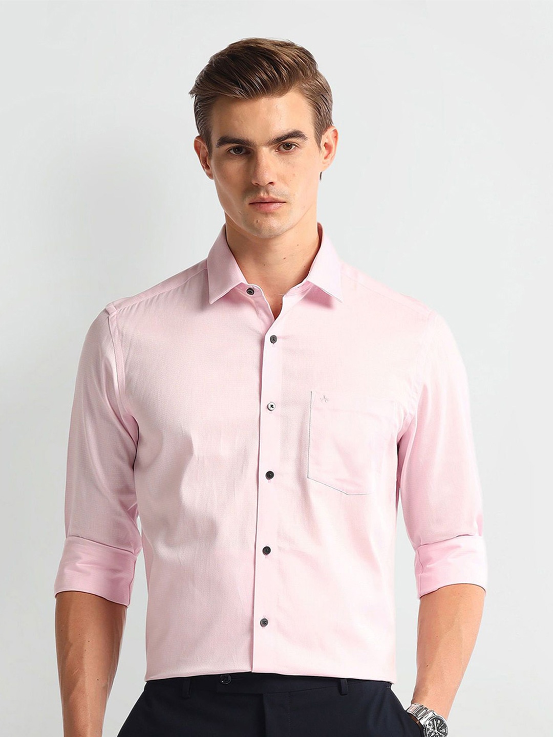 

Arrow Men Slim Fit Opaque Formal Shirt, Pink