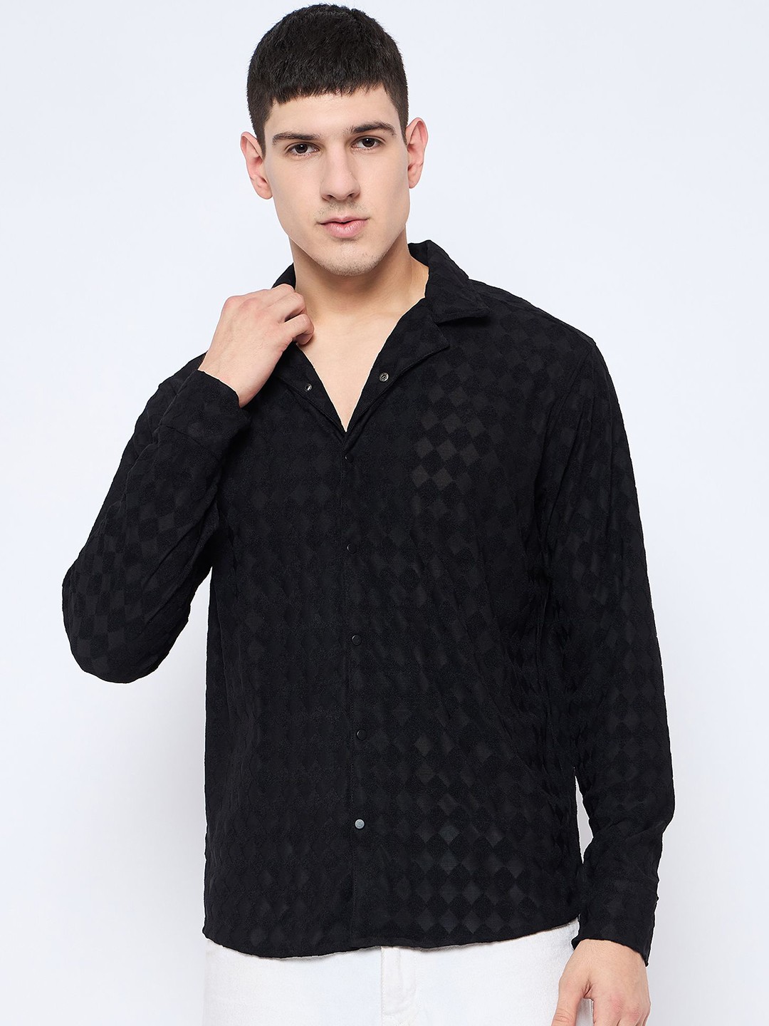 

Parcel Yard Men Comfort Opaque Party Shirt, Black