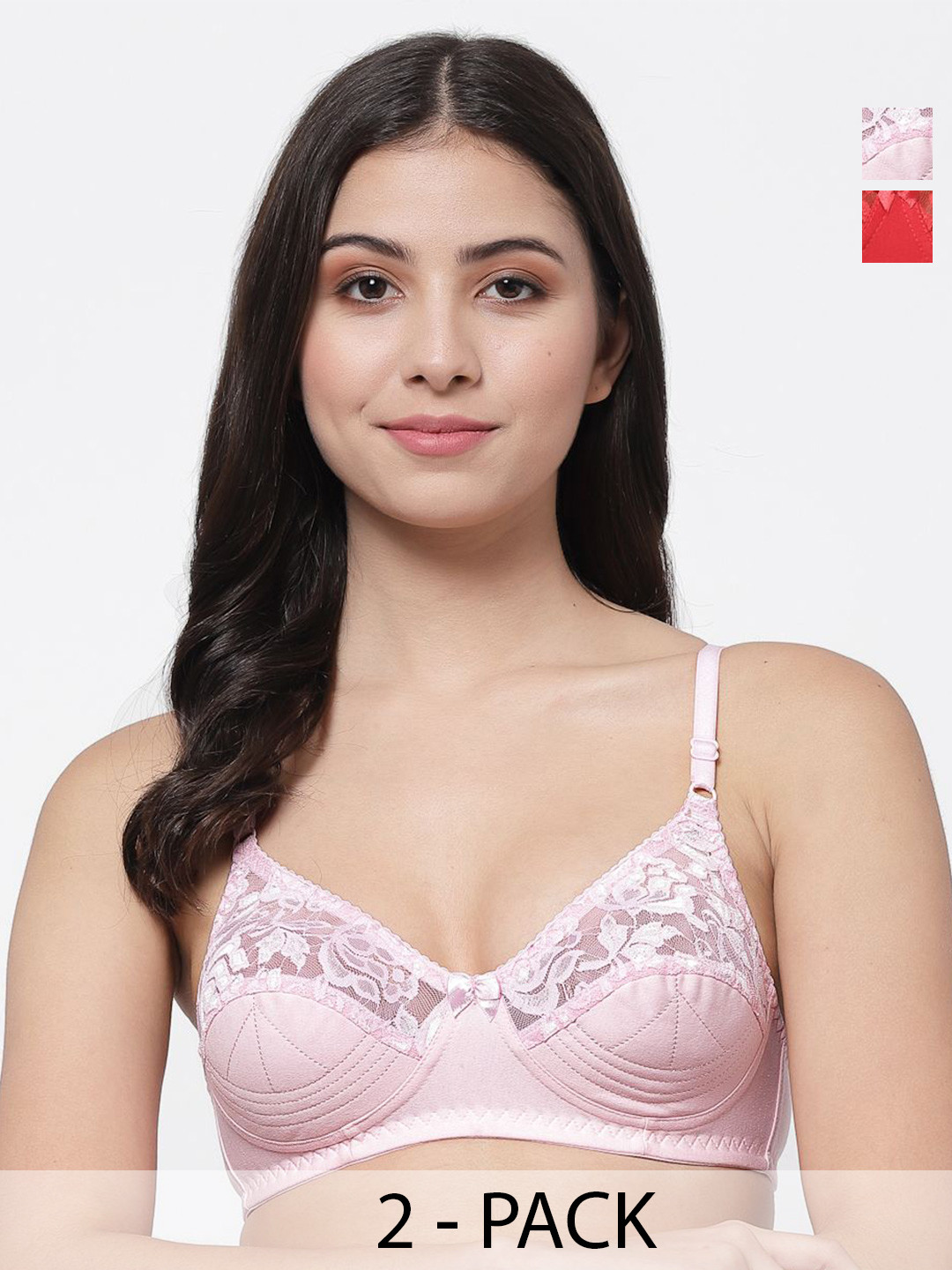 

Docare Bralette Bra Full Coverage, Pink