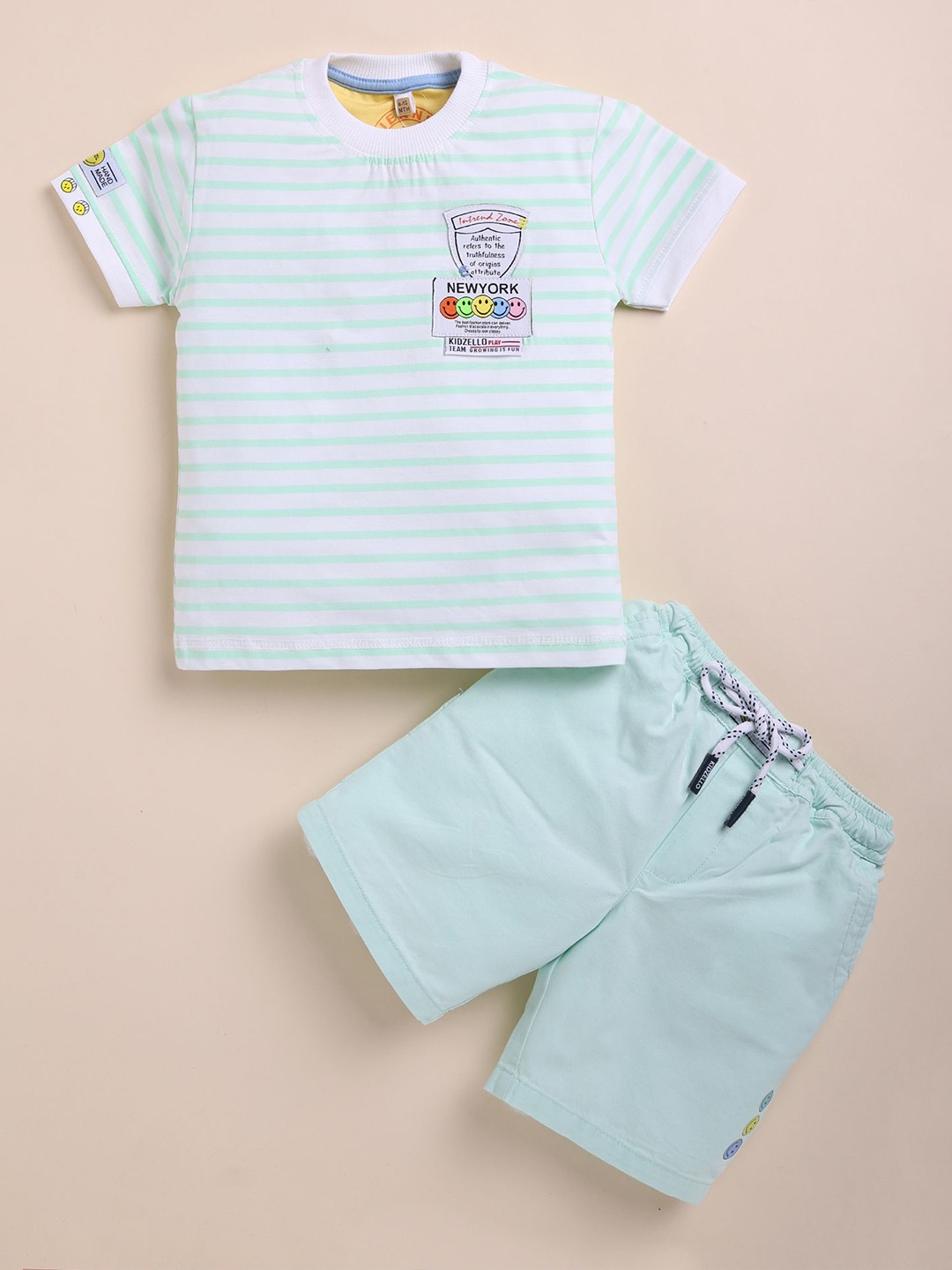 

BAESD Boys Striped T-shirt with Shorts, Green