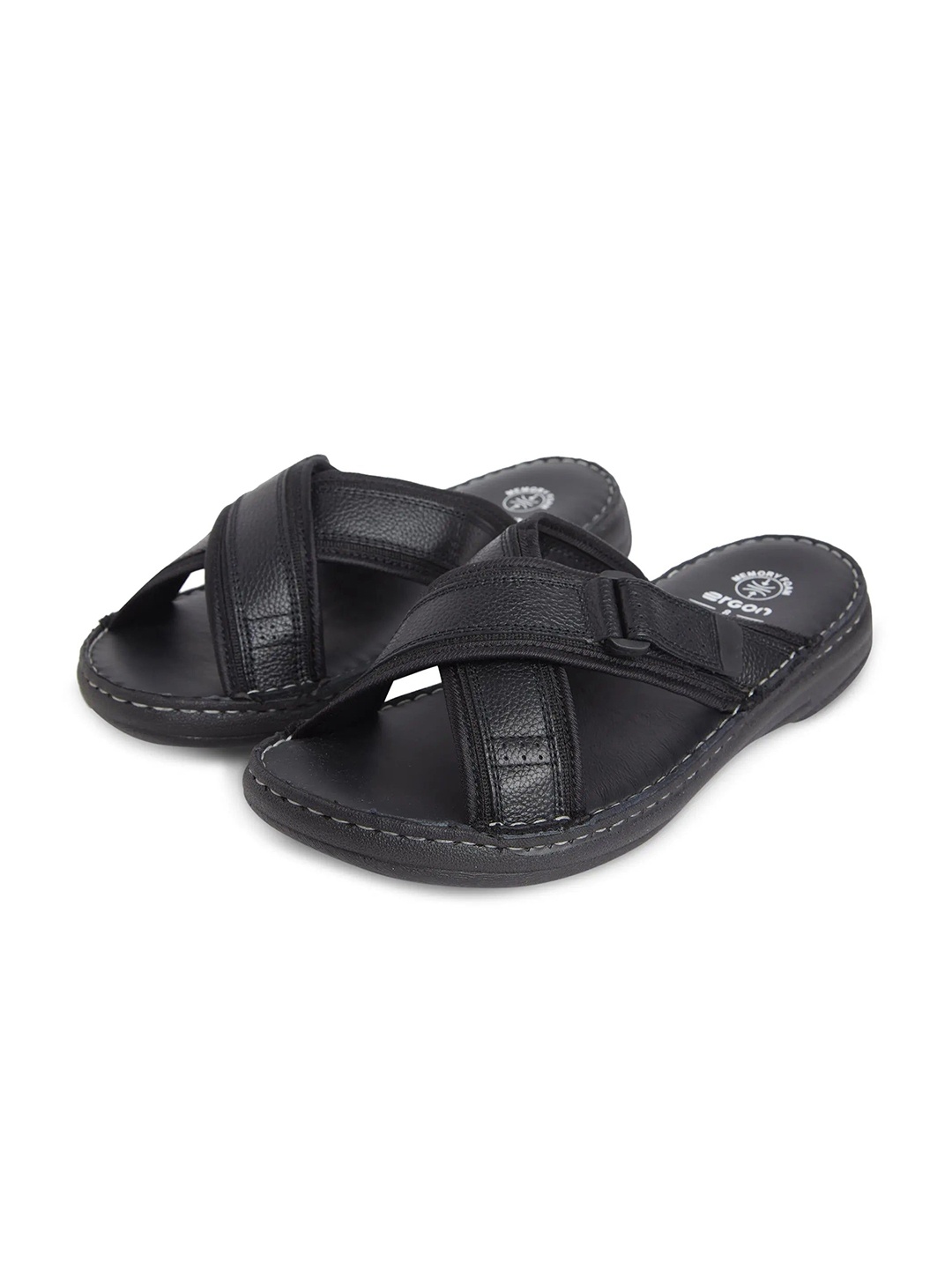 

ERGON Men Leather Comfort Sandals, Black