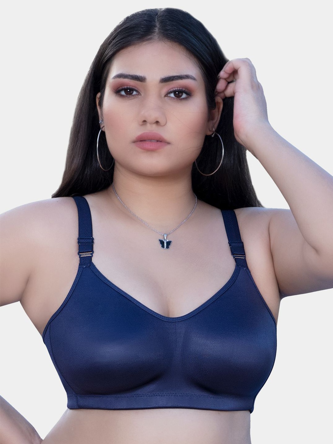 

Trylo Superfit Cotton Fabric Non-Padded Non-Wired Seamless T-Shirt Bra, Blue