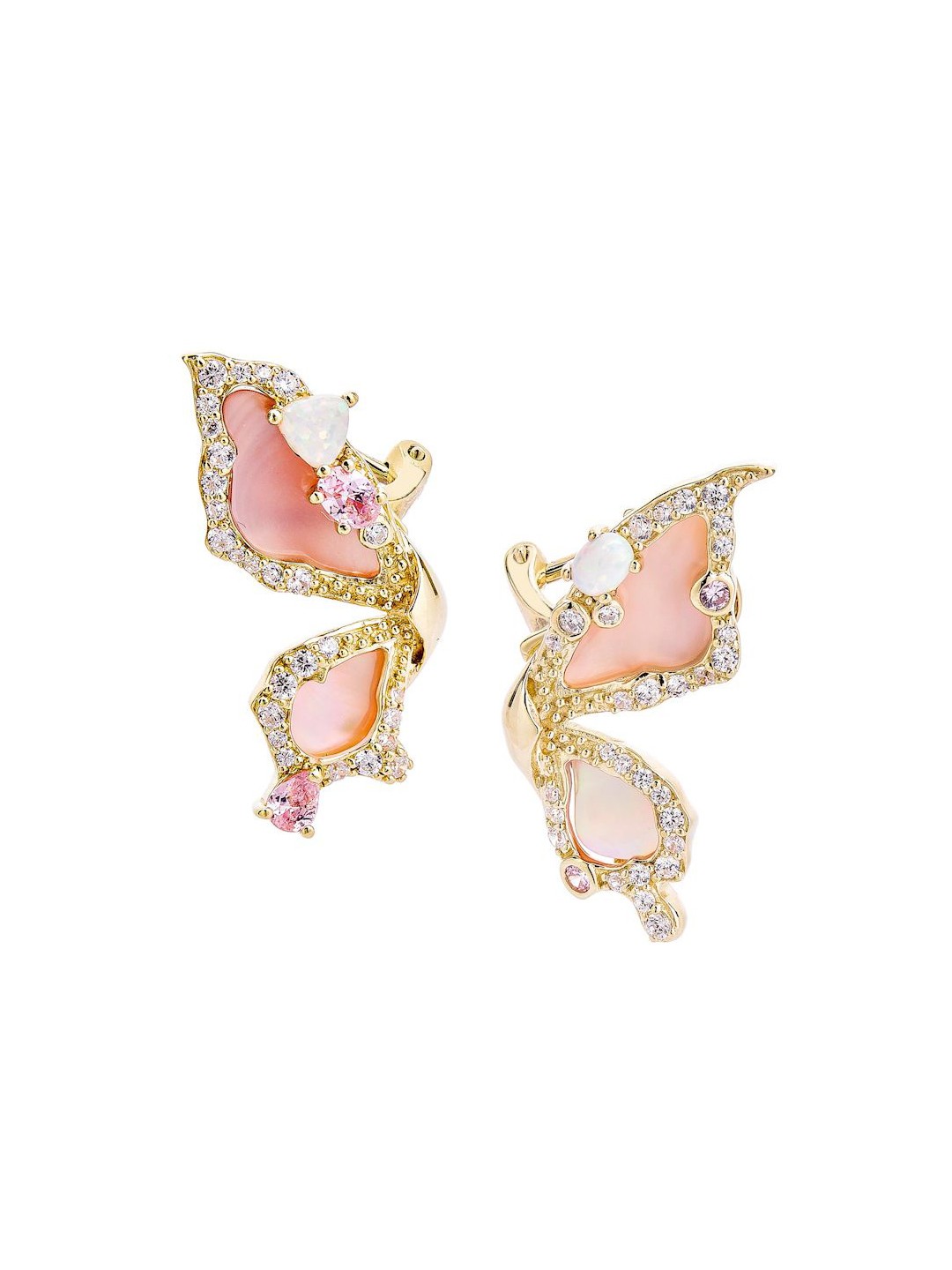 

MISS JO 925 Sterling Silver Gold Plated Cubic Zirconia Butterfly Serenade Studs