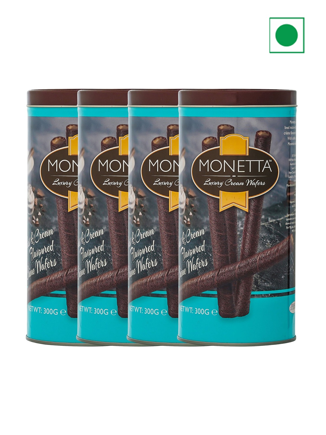 

Monetta Set Of 4 Wafer Sticks 300g Each, Brown