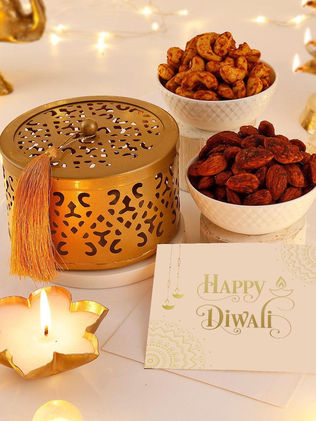 

IGP 5-Pcs Flavored Dry Fruits Greeting Card & Container Gift Set, Yellow