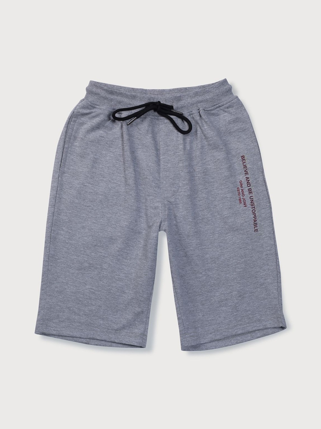 

Gini and Jony Boys Typography Casual Shorts, Grey