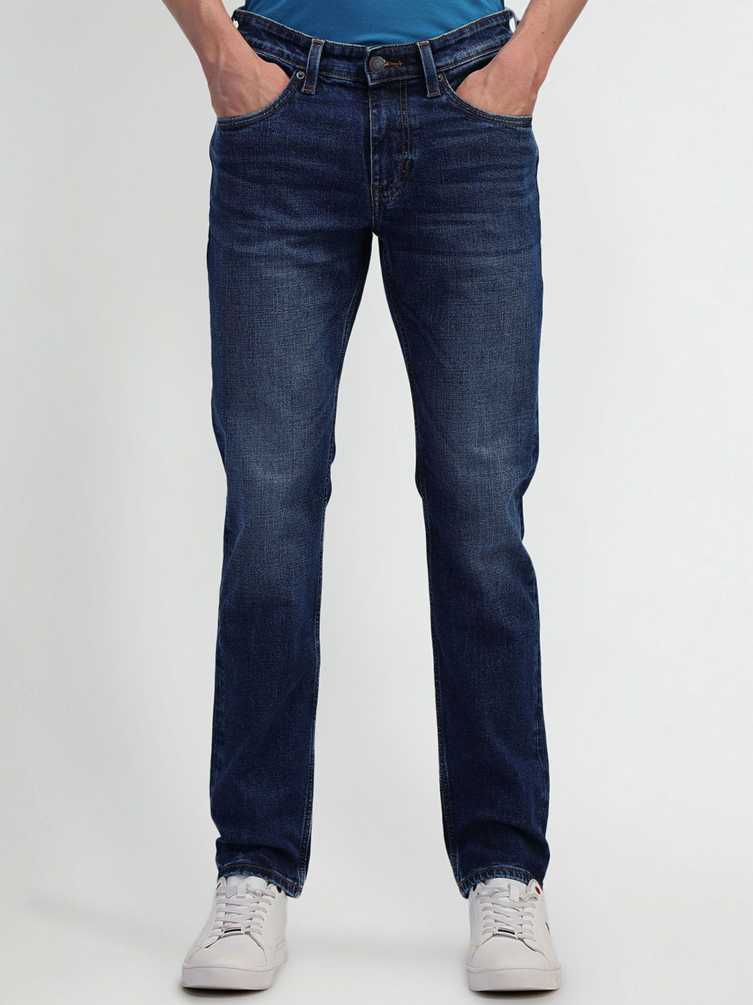 

U.S. Polo Assn. Denim Co. Men Urban Slim Slim Fit Heavy Fade Stretchable Jeans, Blue