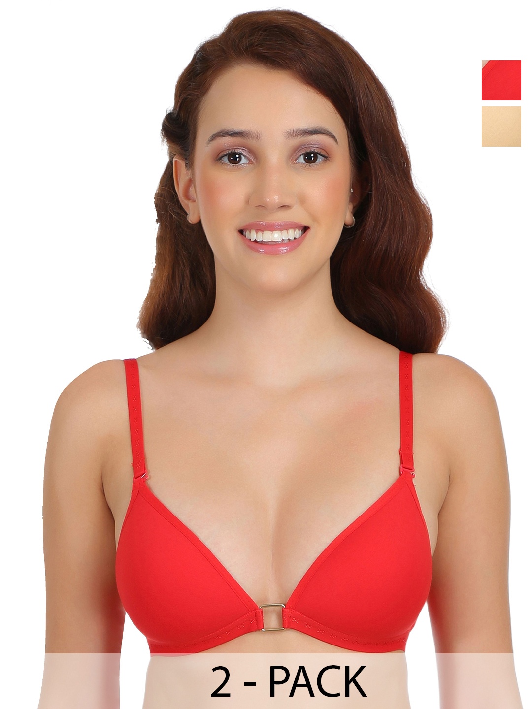 

SELFCARE Bra Half Coverage Lightly Padded, Red