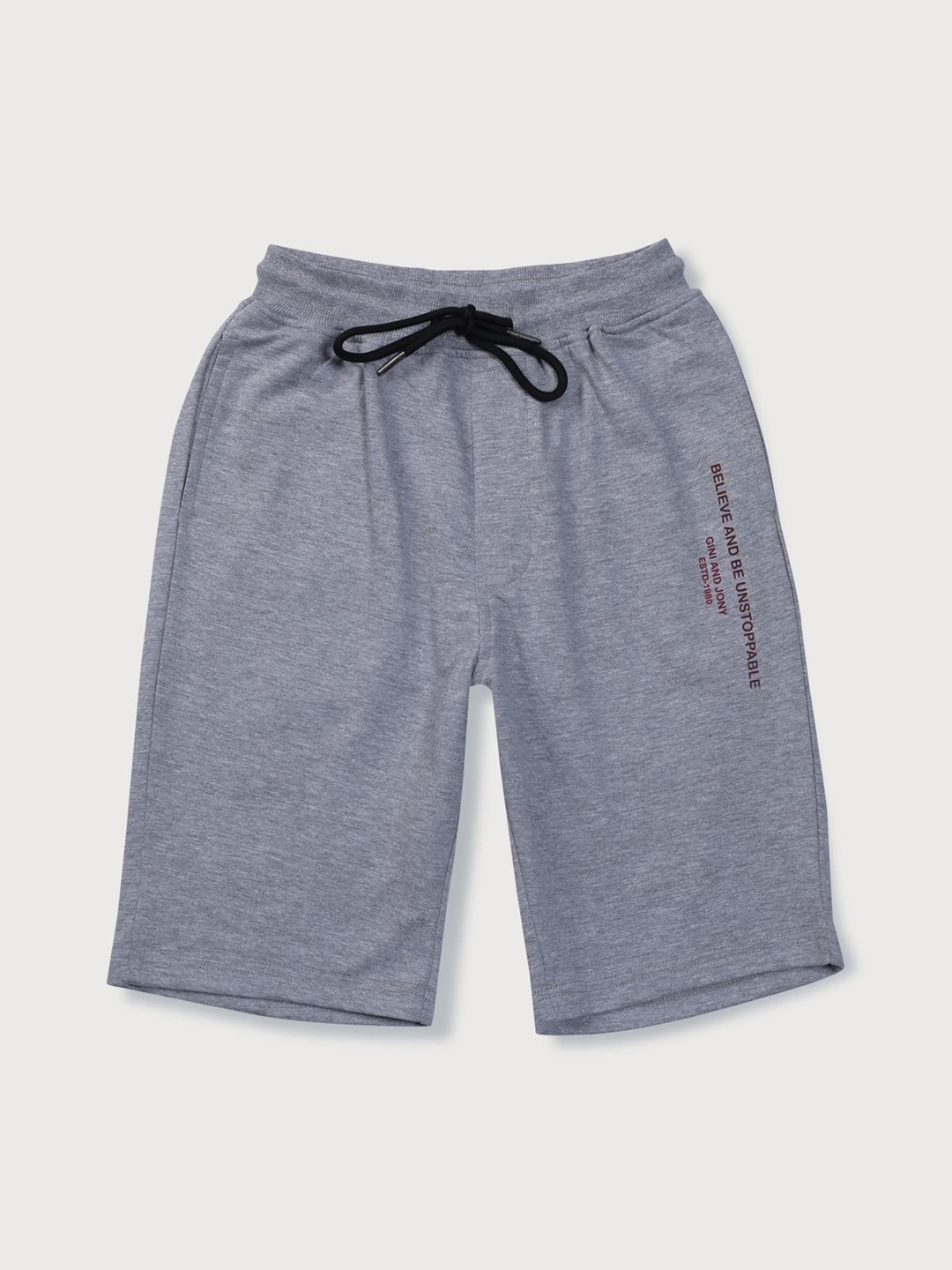 

Gini and Jony Boys Typography Printed Regular Fit Shorts, Grey