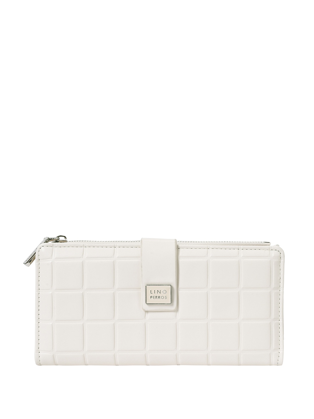 

Lino Perros Women Quilted Textured Two Fold Wallet, White