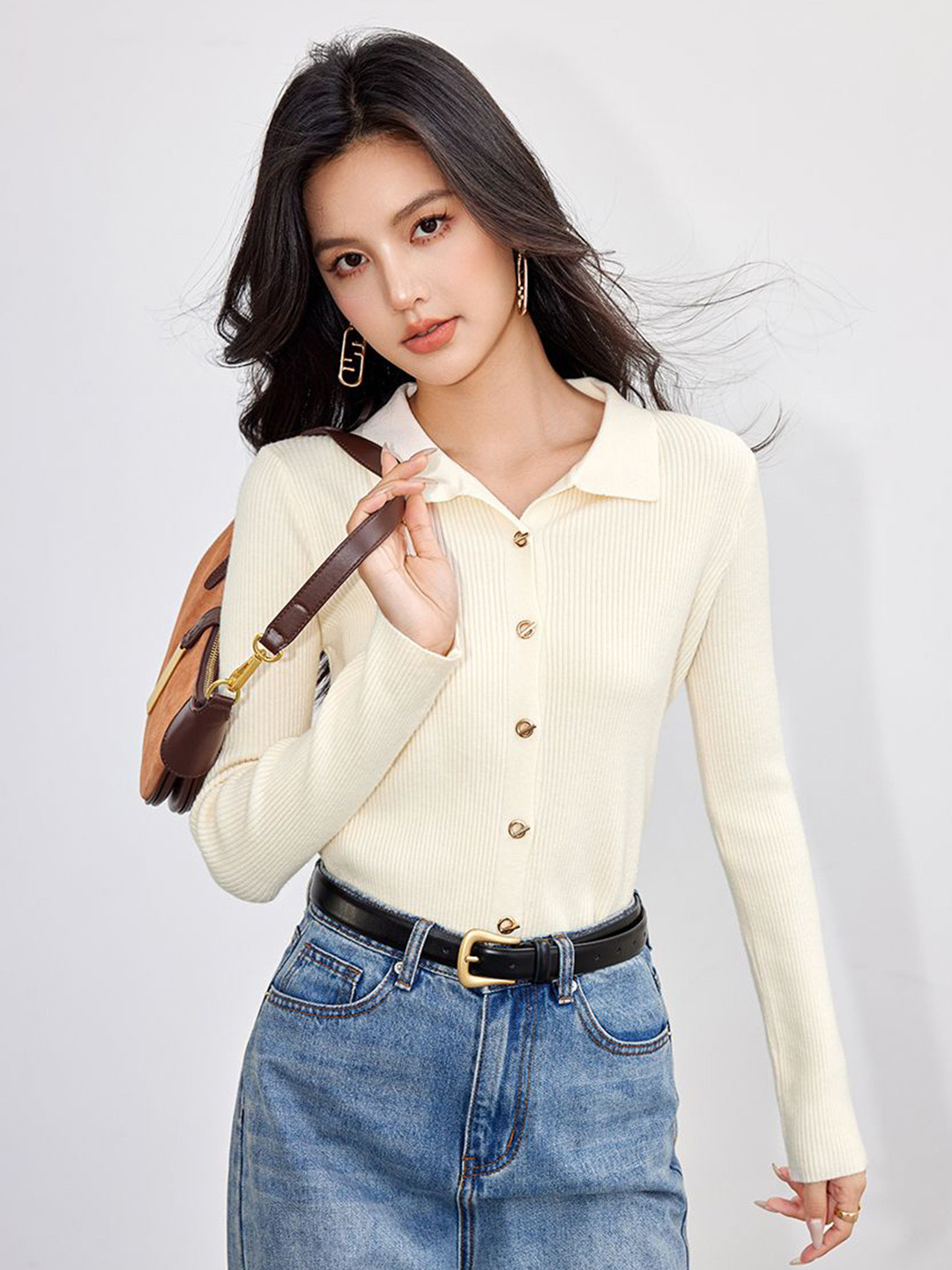 

JC Collection Women Striped Cardigan, Beige